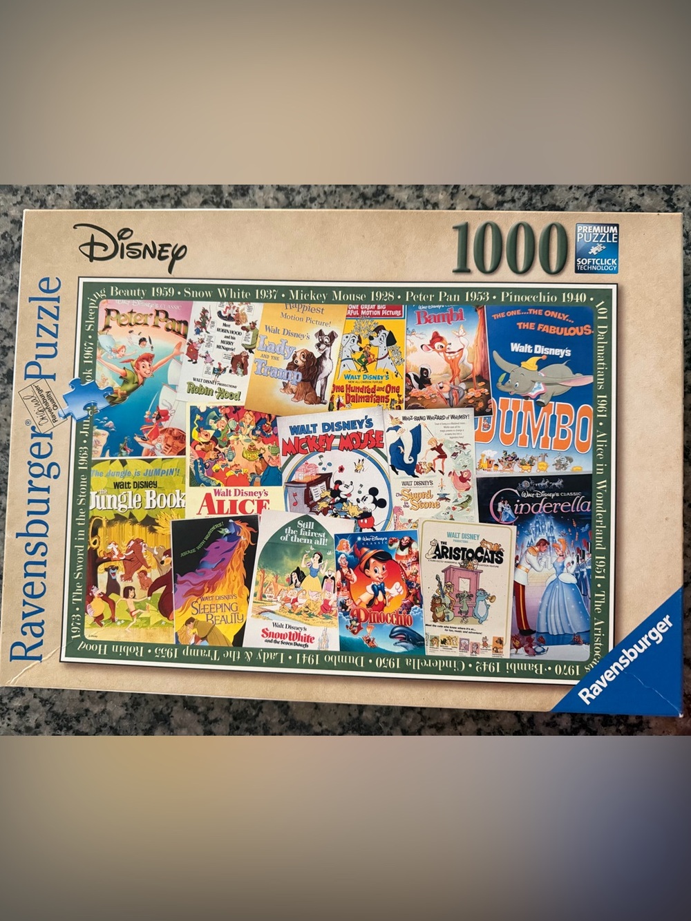 Disney 1000-Piece Vintage Poster Ravensbuger Puzzle